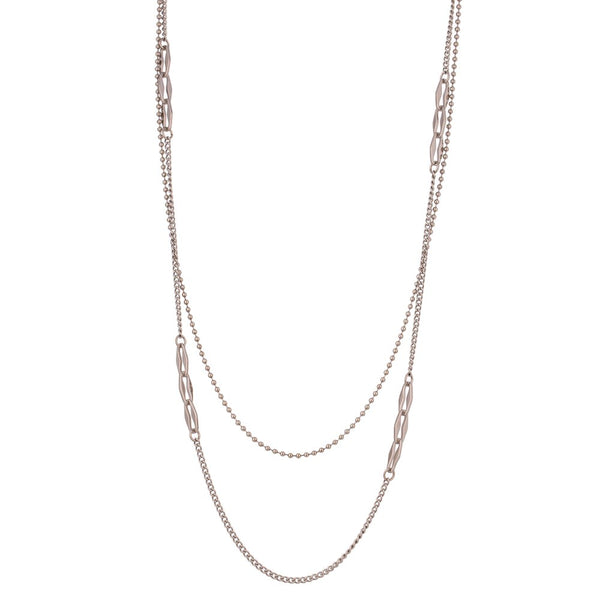 Layered Bead Chain Long Sweater Necklace